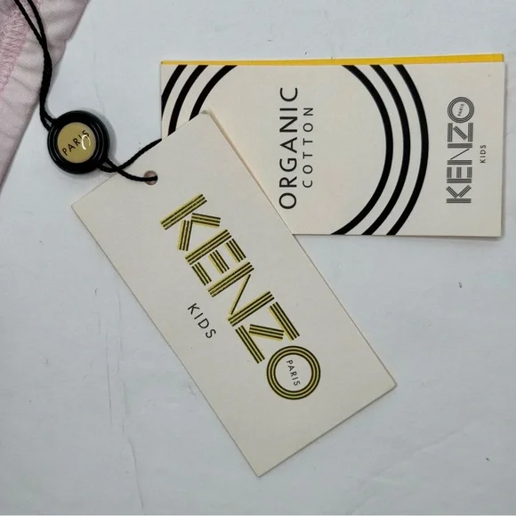 NWT KENZO Baby Girl Tiger Logo Leggings Light Pink Organic Cotton Size 3M - Picture 4 of 13